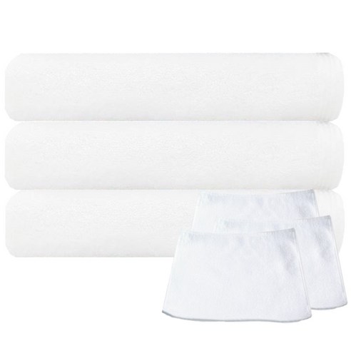 송월타월 헤비무지 수건 190g x 3p + 호텔손행주 흰색 3p, 아이보리, 1세트