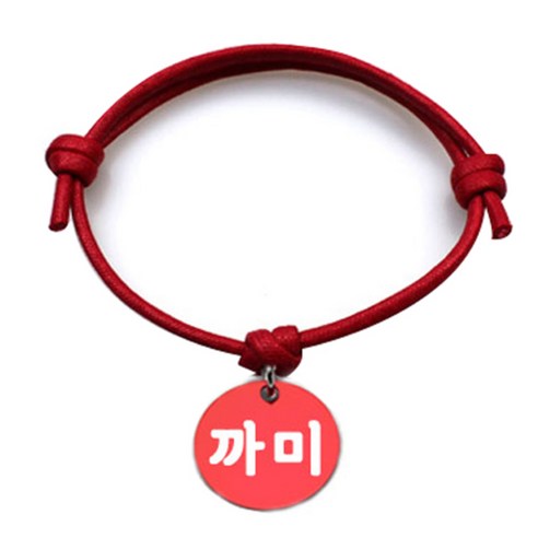 펫츠룩 굿모닝 레드 반려동물 목걸이 S + 알미늄원형 팬던트 M, 레드(까미), 1개