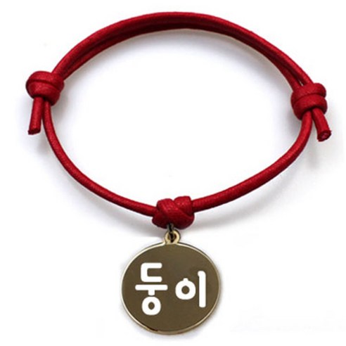 펫츠룩 굿모닝 레드 반려동물 목걸이 S + 메탈원형 팬던트 M, 골드(둥이), 1개
