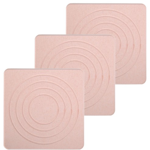 블럭마트 규조토 주방 컵받침 겸 비누받침 3p, 핑크