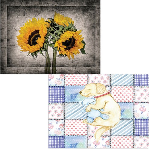 벨라 실리콘 식탁매트 낮잠 세트, 낮잠, 해바라기2, 385 x 285 mm