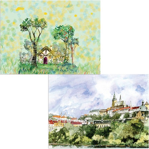 벨라 실리콘 식탁매트 도시풍경1 세트, 도시풍경1, 해피하우스, 385 x 285 mm