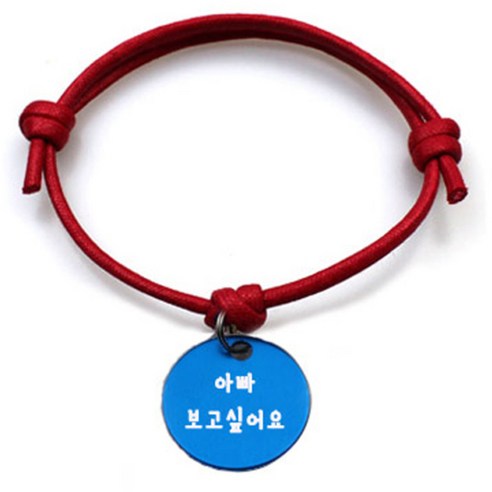펫츠룩 굿모닝 레드 반려동물 목걸이 S + 알미늄 원형 팬던트 M, 블루(아빠보고싶어요), 1개
