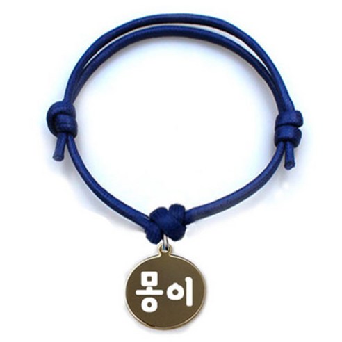 애드봉 펫츠룩 굿모닝 블루 반려동물 목걸이 S + 메탈원형 팬던트 M, 골드(몽이), 1개