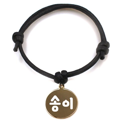 펫츠룩 굿모닝 블랙 반려동물 목걸이 S + 메탈 원형 팬던트 S, 골드(송이), 1개