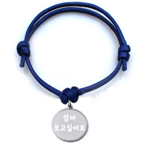 펫츠룩 굿모닝 블루 반려동물 목걸이 S + 메탈 원형 팬던트 M, 실버(엄마보고싶어요), 1개