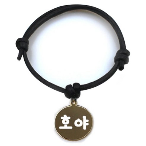 펫츠룩 굿모닝 블랙 반려동물 목걸이 S + 메탈원형 팬턴트 M, 골드(호야), 1개