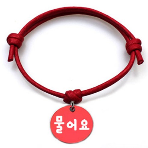 펫츠룩 굿모닝 레드 반려동물 목걸이 M + 알미늄 원형 팬던트 S, 레드(물어요), 1개