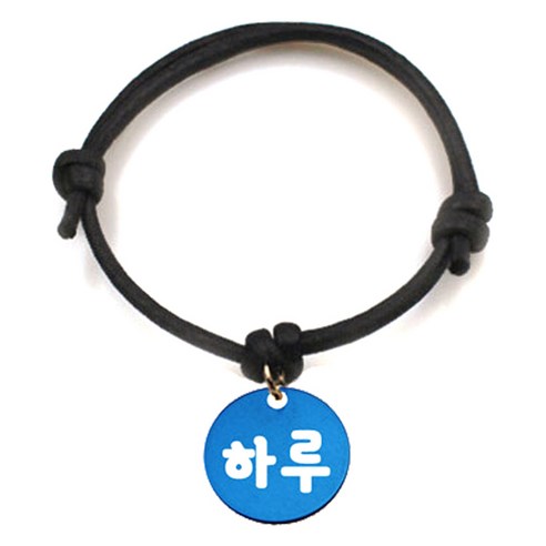 펫츠룩 굿모닝 블랙 반려동물 목걸이 S + 알미늄원형 팬던트 S, 블루(하루), 1개