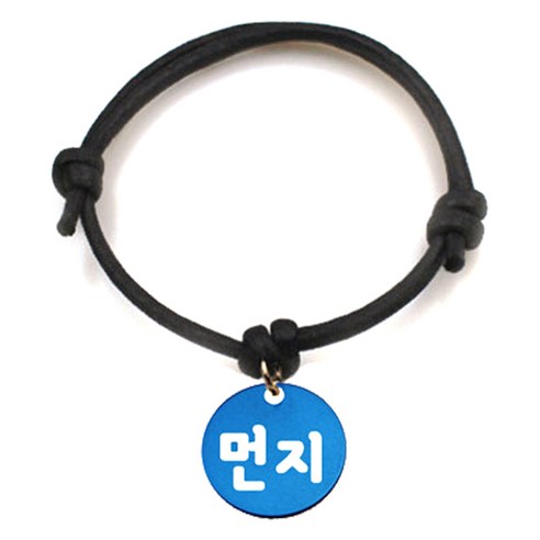 펫츠룩 굿모닝 블랙 반려동물 목걸이 S + 알미늄원형 팬던트 S, 블루(먼지), 1개