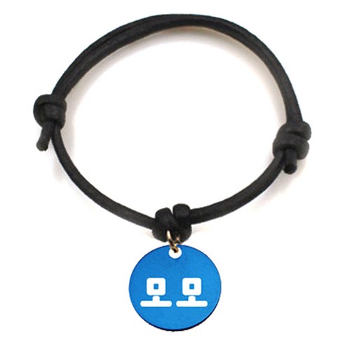 펫츠룩 굿모닝 블랙 반려동물 목걸이 S + 알미늄원형 팬던트 S, 블루(모모), 1개