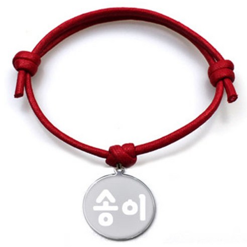 펫츠룩 굿모닝 레드 반려견 목걸이 M + 메탈원형 팬던트 S, 실버(송이), 1개