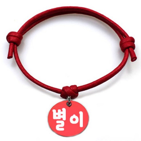 펫츠룩 굿모닝 레드 반려동물 목걸이 M + 알미늄 원형 팬던트 S, 레드(별이), 1개