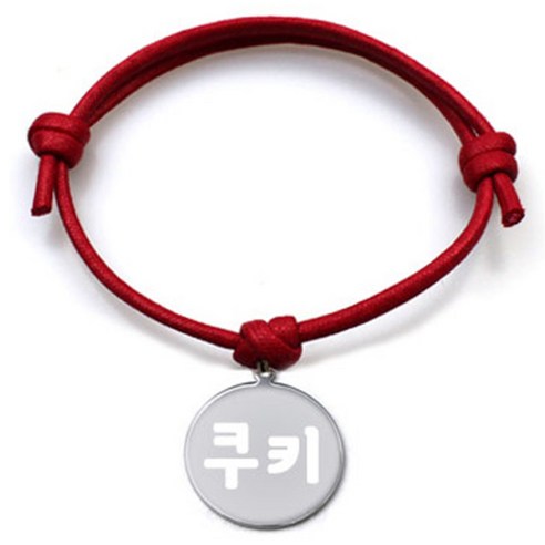 펫츠룩 굿모닝 레드 반려견 목걸이 M + 메탈원형 팬던트 S, 실버(쿠키), 1개