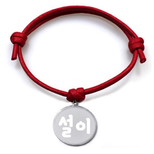 펫츠룩 굿모닝 레드 반려동물 목걸이 M + 메탈원형 팬던트 M, 실버(설이), 1개