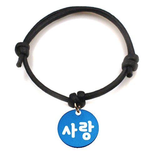 펫츠룩 굿모닝 블랙 반려동물 목걸이 S + 알미늄원형 팬던트 S, 블루(사랑), 1개