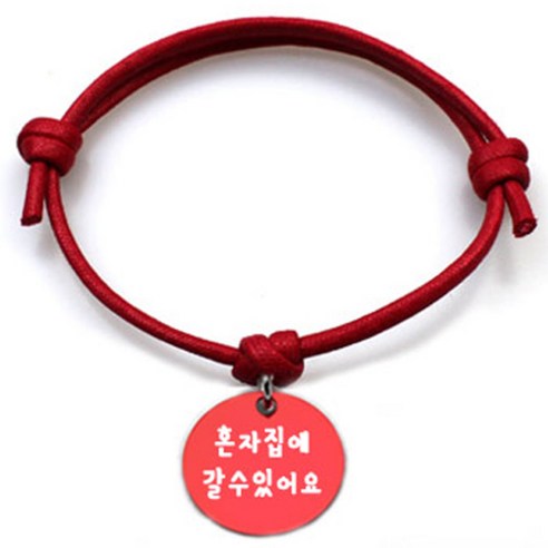 펫츠룩 굿모닝 레드 반려동물 목걸이 M + 알미늄원형 팬던트 M, 레드(혼자집에갈수있어요), 1개