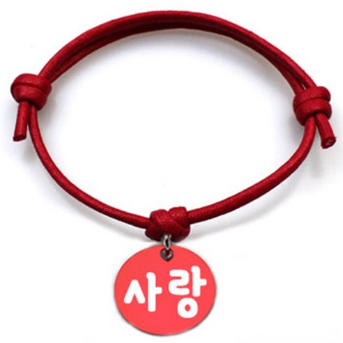 펫츠룩 굿모닝 레드 반려동물 목걸이 M + 알미늄원형 팬던트 M, 레드(사랑), 1개