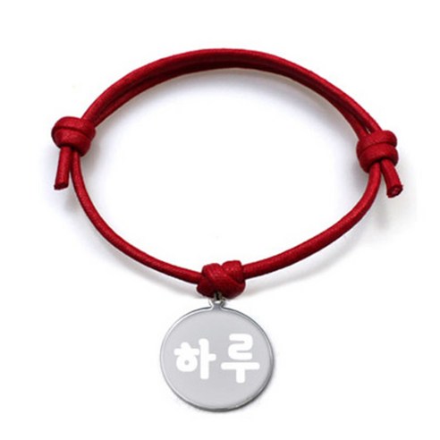 펫츠룩 굿모닝 레드 반려동물 목걸이 S + 메탈원형 팬던트 M, 실버(하루), 1개
