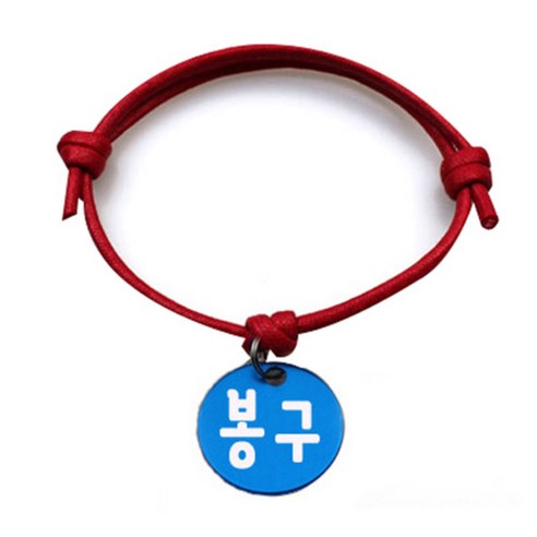 펫츠룩 굿모닝 레드 반려동물 목걸이 M + 알미늄원형 팬던트 M, 블루(봉구), 1개