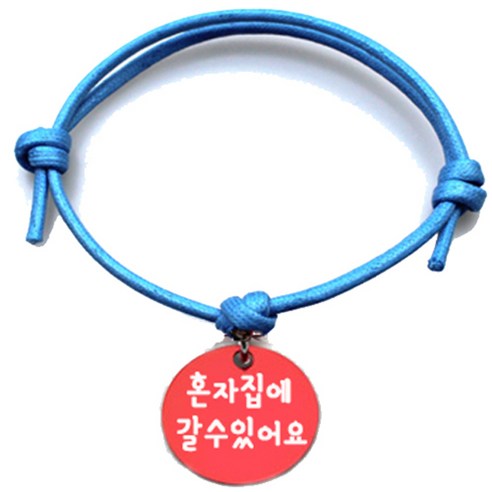 펫츠룩 굿모닝 블루 반려동물 목걸이 M + 원형 팬던트 M, 혼자집에갈수있어요(레드), 1개