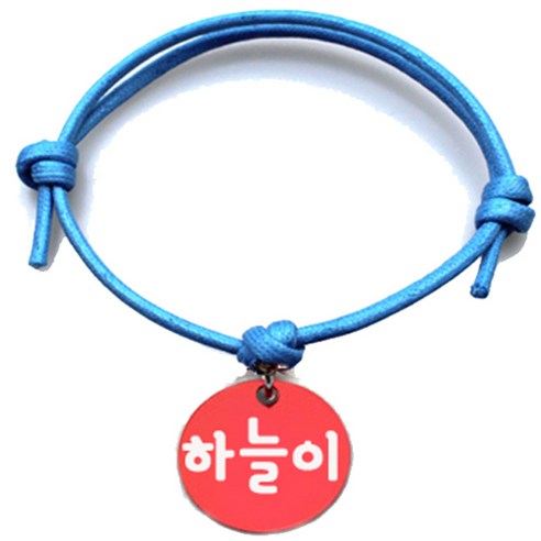 펫츠룩 굿모닝 블루 반려동물 목걸이 M + 알미늄원형 팬던트 S, 레드(하늘이), 1개