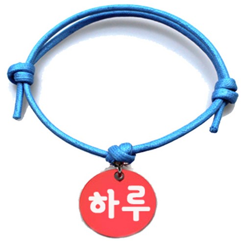 펫츠룩 굿모닝 블루 반려동물 목걸이 M + 알미늄원형 팬던트 S, 레드(하루), 1개
