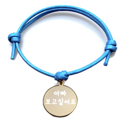 펫츠룩 굿모닝 블루 반려동물 목걸이 M + 메탈원형 팬던트 M, 골드(아빠보고싶어요), 1개