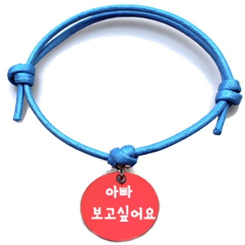 펫츠룩 굿모닝 블루 반려동물 목걸이 M + 알미늄원형 팬던트 S, 레드(아빠보고싶어요), 1개