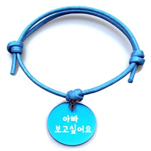 펫츠룩 굿모닝 블루 반려동물 목걸이 M + 알미늄원형 팬던트 S, 블루(아빠보고싶어요), 1개