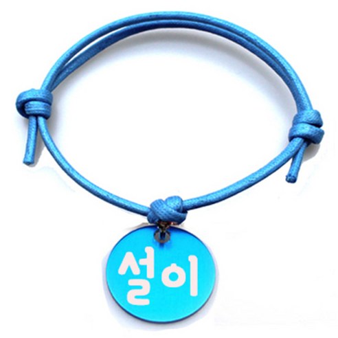 펫츠룩 굿모닝 블루 반려동물 목걸이 M + 알미늄원형 팬던트 S, 블루(설이), 1개