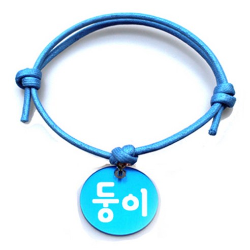 펫츠룩 굿모닝 블루 반려동물 목걸이 M + 알미늄원형 팬던트 S, 블루(둥이), 1개