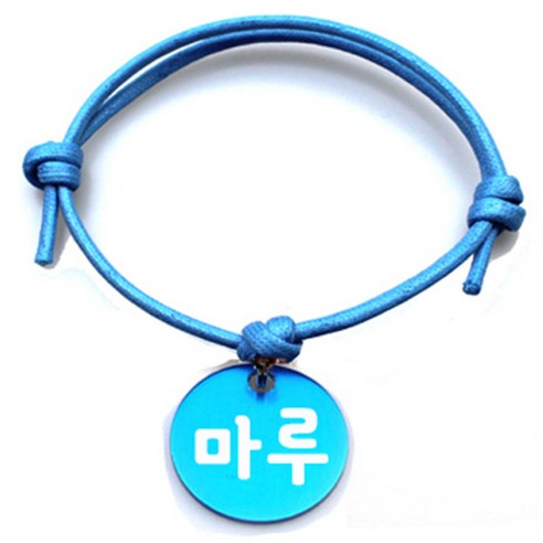 펫츠룩 굿모닝 블루 반려동물 목걸이 M + 알미늄원형 팬던트 S, 블루(마루), 1개
