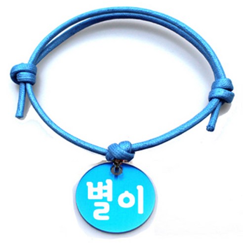펫츠룩 굿모닝 블루 반려동물 목걸이 M + 알미늄원형 팬던트 S, 블루(별이), 1개