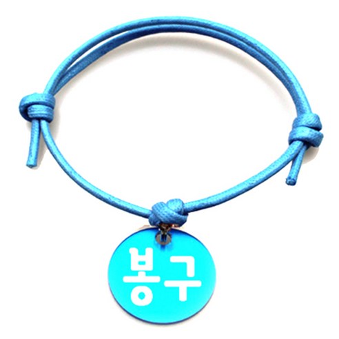 펫츠룩 굿모닝 블루 반려동물 목걸이 M + 알미늄원형 팬던트 M, 블루(봉구), 1개
