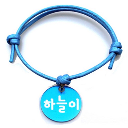 펫츠룩 굿모닝 블루 반려동물 목걸이 M + 알미늄원형 팬던트 S, 블루(하늘이), 1개