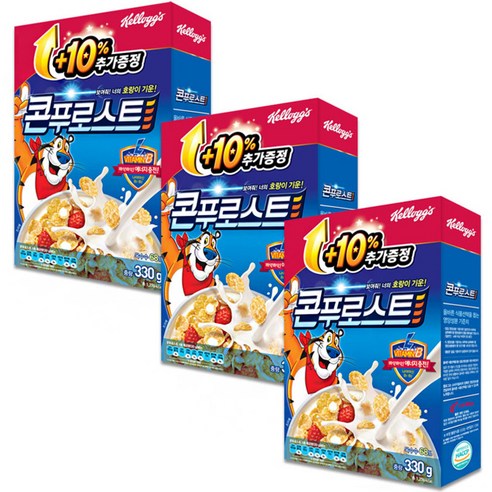 켈로그 콘푸로스트 시리얼, 330g, 3개
