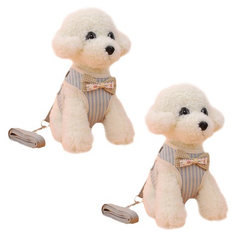 Dr.Mini 고양이 앤 강아지 가슴 스트랩 조끼 2p, 스트라이프 블루