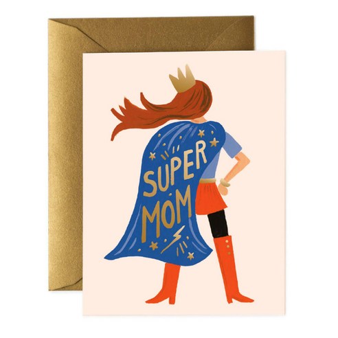라이플페이퍼 SUPER MOM 카드 + 봉투, 혼합 색상, 1세트