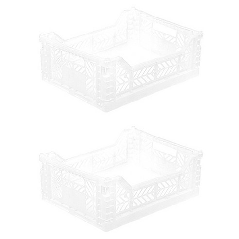 아이카사 폴딩박스 S, white, 2개