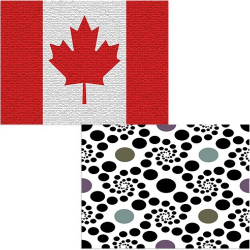 벨라 실리콘 식탁매트 동굴이 + 캐나다국기, 혼합 색상, 385 x 285 mm, 두께 1mm