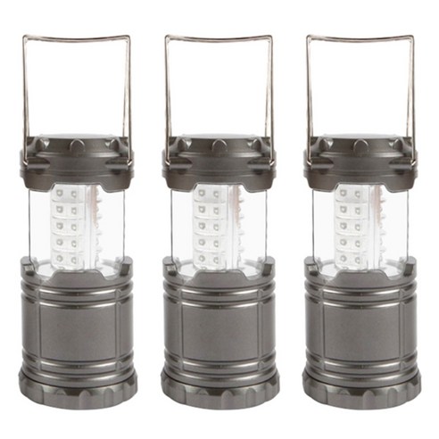 블럭마트 LED 30구 캠핑전등, 그레이계열, 3개입