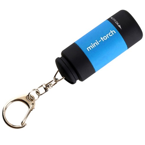 블럭마트 캠핑 USB 충전식 LED 미니손전등, 블루, 1개