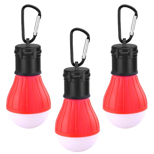 블럭마트 LED 캠핑전등 고리형 랜턴, 레드, 3개