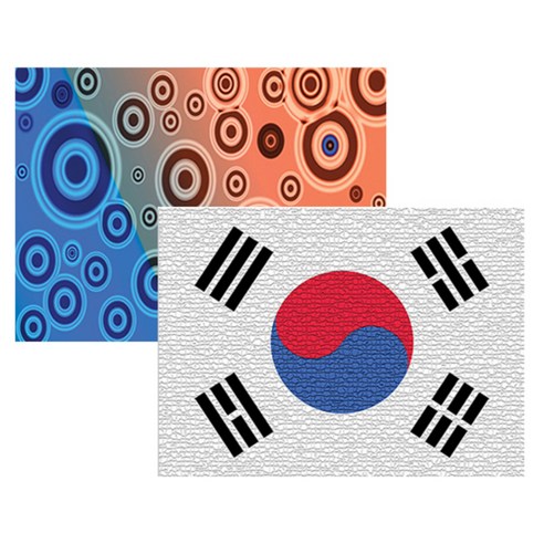 벨라 실리콘 식탁매트 동그라미 2 세트, 동그라미 2, 태극기, 385 x 285 mm