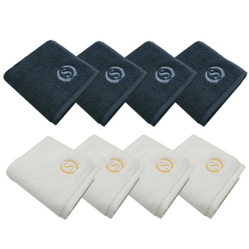 송월타월 슈퍼클래스 S70 세면타올 170g x 4p 진회색 + S90 세면타올 190g x 4p, 아이보리, 1세트