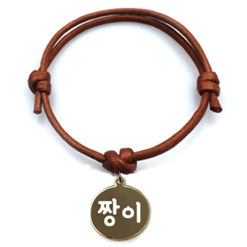 펫츠룩 굿모닝 카라멜 반려동물 목걸이 M + 메탈원형 팬던트 M, 골드(짱이), 1개