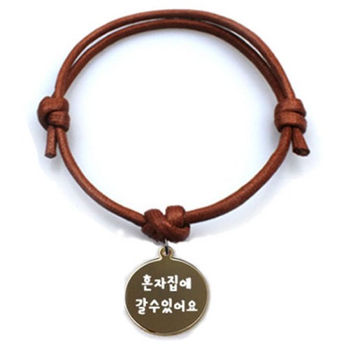 펫츠룩 굿모닝 카라멜 반려동물 목걸이 M + 메탈원형 팬던트 S, 골드(혼자집에갈수있어요), 1개