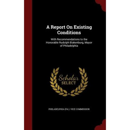 A Report on Existing Conditions: With Recommendations to the Honorable Rudolph Blakenburg Mayor of Philadelphia Hardcover, Andesite Press