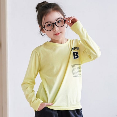 잭키드 여아용 스퀘어 B 라운드 티셔츠